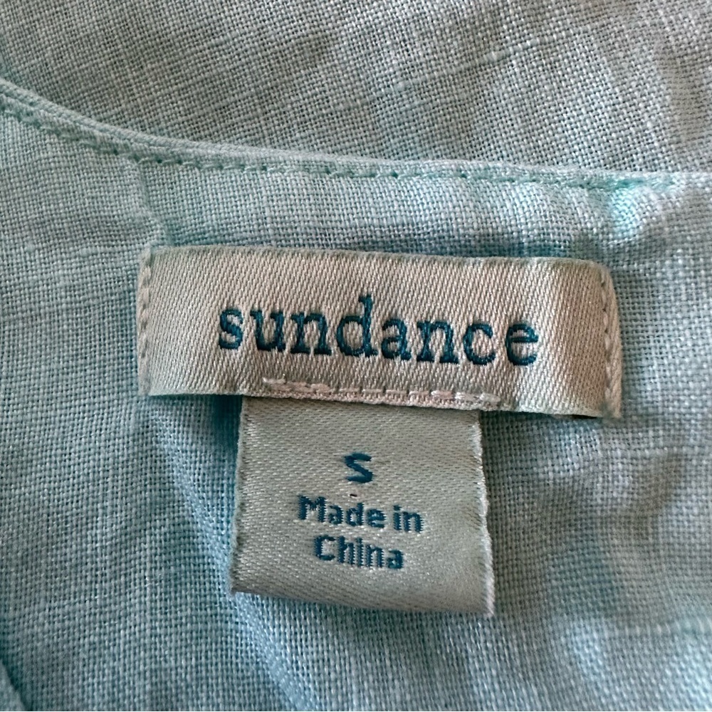 Sundance 100% Linen Teal Willa Whisper Blouse Size S - Picture 9 of 11